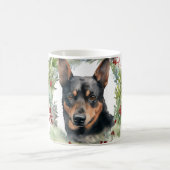 Australischer Kelpie Weihnachtswreath Kaffeetasse (Mittel)