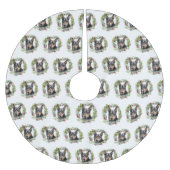 Australischer Kelpie Weihnachtswreath Polyester Weihnachtsbaumdecke (Vorderseite)