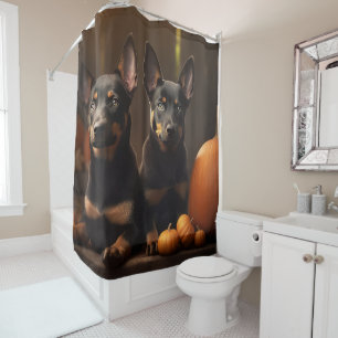 Australischer Kelpie Welpe Autumn Delight Pumpkin Duschvorhang