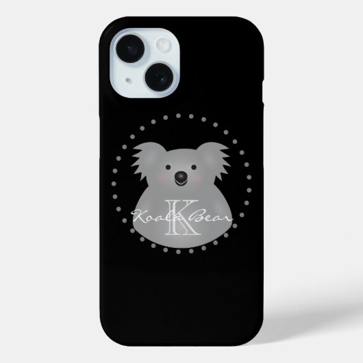 Australischer Koala Bär Niedlich Monogram hinzufüg Case-Mate iPhone Hülle (Rückseite)