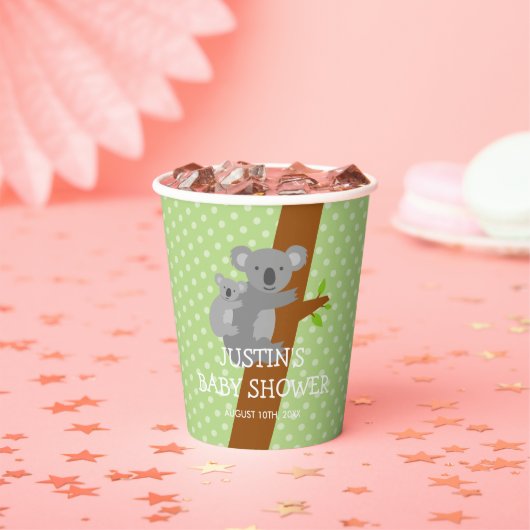 Australischer Koalagebär Polkadotted Baby Duschbec Pappbecher (Insitu)