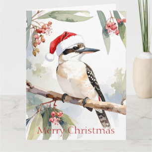 Australischer Kookaburra Santa Hut Frohe Weihnacht Karte