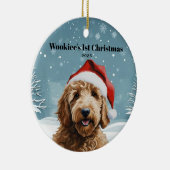 Australischer Labradoodle-Feiertag Keramik Ornament (Rechts)
