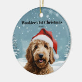Australischer Labradoodle-Feiertag Keramik Ornament (Links)