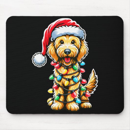 Australischer Labradoodle Weihnachtsbaum Xmas Sant Mousepad (Vorne)