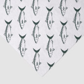 Australischer Lachs in Racing Green und White Seidenpapier (Detail)