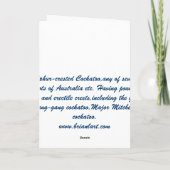 Australischer Papagei, Cockatoo Karte (Rückseite)