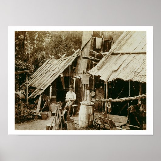 Australischer Prospektor, c.1880s (sepia-Foto) Poster (Vorne)