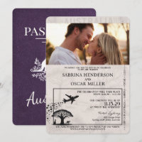 Australischer Reisepass Hochzeit Violett Lila