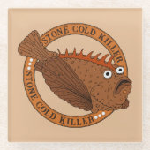 Australischer Riff Stone Fish Funny Cartoon Glasuntersetzer (Vorderseite)