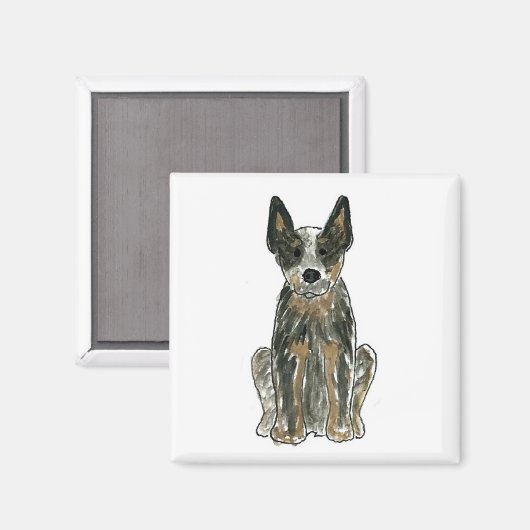 Australischer Rind Dog Blue Heeler Art Magnet (Vorderseite/Rückseite)