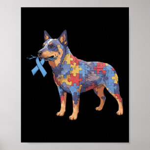 Australischer Rind Dog Puzzle Autism Wome Poster