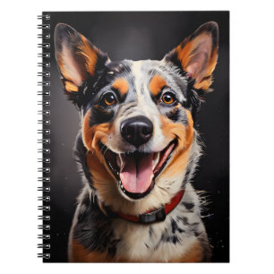 Australischer Rind Dog Realism Art Portrait Notizblock