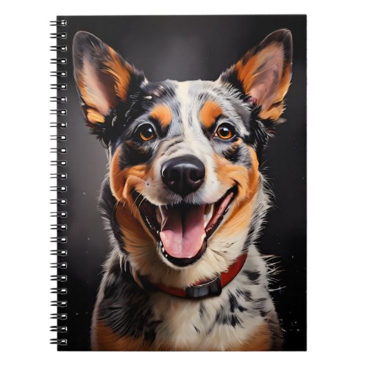 Australischer Rind Dog Realism Art Portrait Notizblock (Vorderseite)