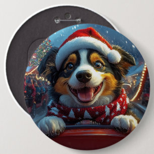 Australischer Rind Dog Roller Untersetzer Weihnach Button