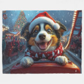 Australischer Rind Dog Roller Untersetzer Weihnach Fleecedecke (Vorderseite (Horizontal))