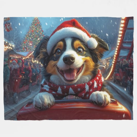 Australischer Rind Dog Roller Untersetzer Weihnach Fleecedecke (Vorderseite (Horizontal))