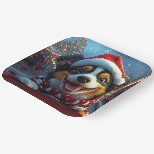 Australischer Rind Dog Roller Untersetzer Weihnach Pappteller (Gewinkelt)