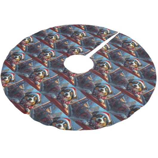 Australischer Rind Dog Roller Untersetzer Weihnach Polyester Weihnachtsbaumdecke (Schrägansicht)