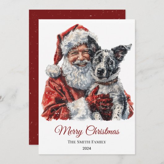 Australischer Rind Dog Santa Claus Weihnachten (Vorne/Hinten)