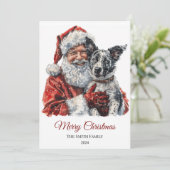 Australischer Rind Dog Santa Claus Weihnachten (Stehend Vorderseite)