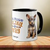 Australischer Rind Doppy, der meinen Schwanz Wag m Tasse