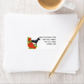 Australischer Rinder-Hund auf Rote Rosen Adressena Adressaufkleber (Insitu)