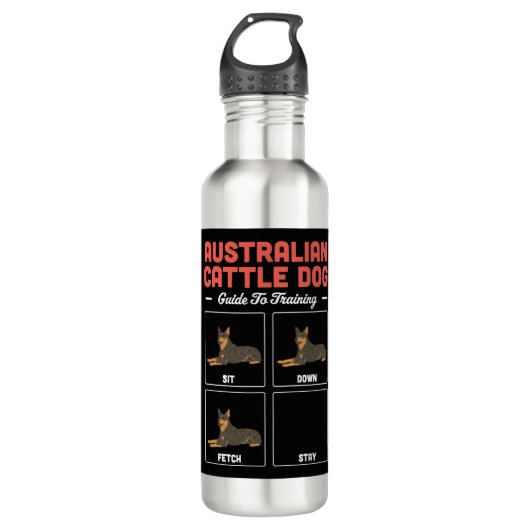 Australischer Rinder-Hundeführer zur Ausbildung Edelstahlflasche (Vorderseite)