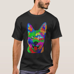 Australischer Rinder Pop-Art Funny Dog Lover Gesch T-Shirt