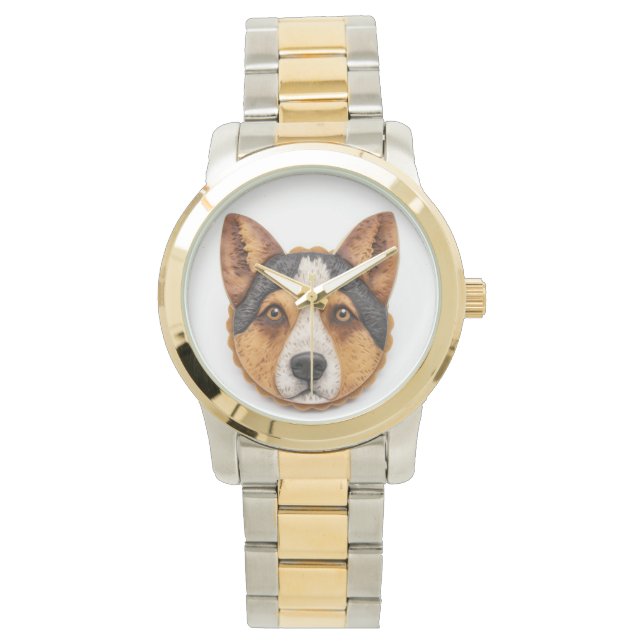 Australischer Rinderhund 3D Inspiriert Armbanduhr (Vorderseite)