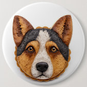 Australischer Rinderhund 3D Inspiriert Button (Vorderseite)