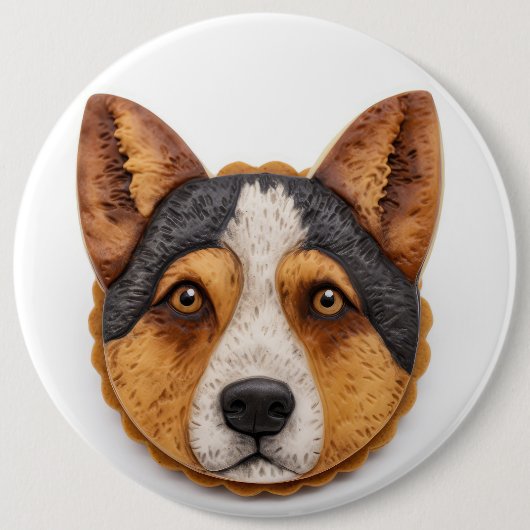 Australischer Rinderhund 3D Inspiriert Button (Vorderseite)