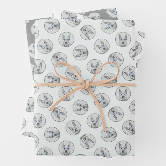 Australischer Rinderhund Blue Heeler Original Hund Geschenkpapier Set (Beispiel)