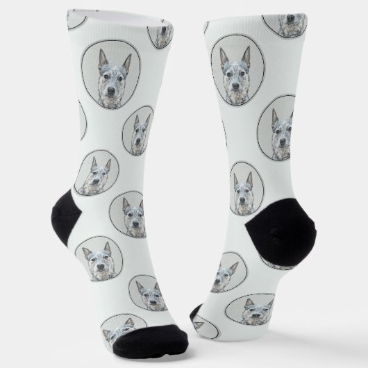 Australischer Rinderhund Blue Heeler Original Hund Socken (Gewinkelt)