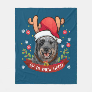Australischer Rinderhund Blue Heeler Reindeer Chri Fleecedecke