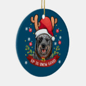 Australischer Rinderhund Blue Heeler Reindeer Chri Keramik Ornament (Rechts)