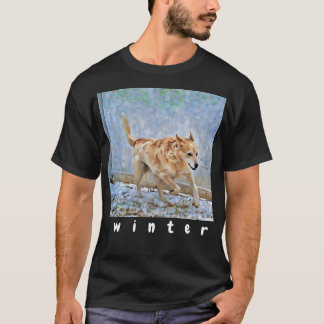Australischer Rinderhund, der im Schnee-T - Shirt 