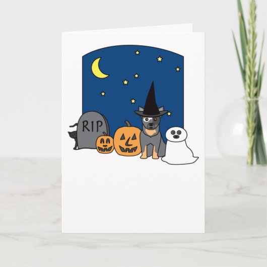 Australischer Rinderhund Halloween Karte (Vorderseite)
