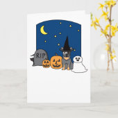 Australischer Rinderhund Halloween Karte (Gelbe Blume)