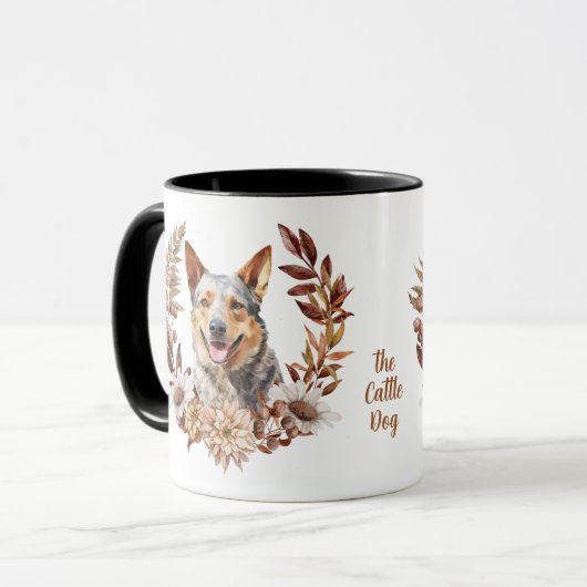 Australischer Rinderhund Herbstreath Tasse (Vorderseite Links)