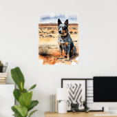 Australischer Rinderhund - Hundekunst drucken Poster (Heimbüro)