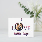 Australischer Rinderhund I-Liebe Postkarte (Stehend Vorderseite)