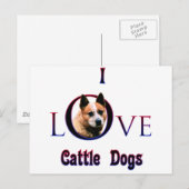 Australischer Rinderhund I-Liebe Postkarte (Vorne/Hinten)