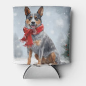 Australischer Rinderhund im Schnee Weihnachten Dosenkühler (Vorderseite)