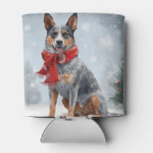 Australischer Rinderhund im Schnee Weihnachten Dosenkühler (Rückseite)