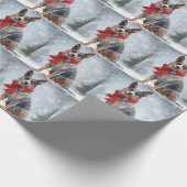 Australischer Rinderhund im Schnee Weihnachten Geschenkpapier (Ecke)
