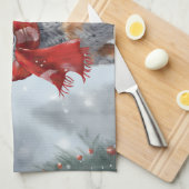 Australischer Rinderhund im Schnee Weihnachten Geschirrtuch (Viertel Falte)