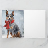 Australischer Rinderhund im Schnee Weihnachten Karte (Innenseite)