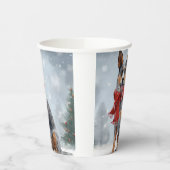 Australischer Rinderhund im Schnee Weihnachten Pappbecher (Links)