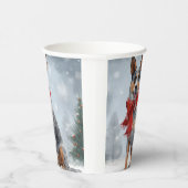 Australischer Rinderhund im Schnee Weihnachten Pappbecher (Rechts)